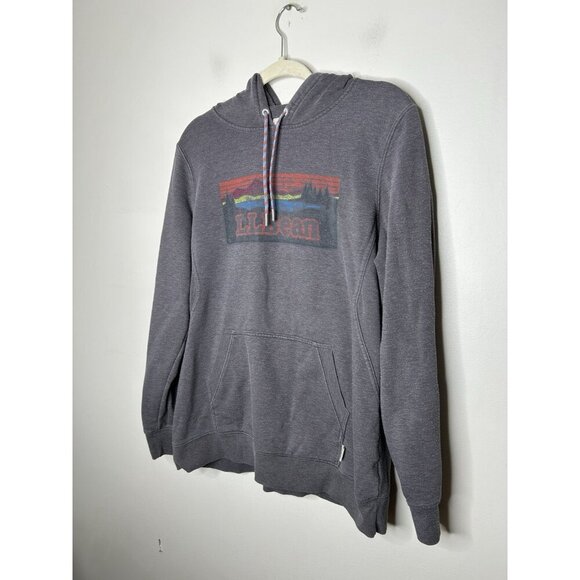 L.L. Bean Hoodie Pullover Vintage Gray Retro Graphic Long Sleeve Unisex Size L - Picture 2 of 9